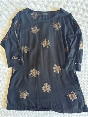 Women’s S | Living Hula | Black and Gold Lehua Dress